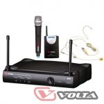 VOLTA US-2X Универсальная беспроводная микрофонная система UHF-диапазона с ручным и головным микрофонами.